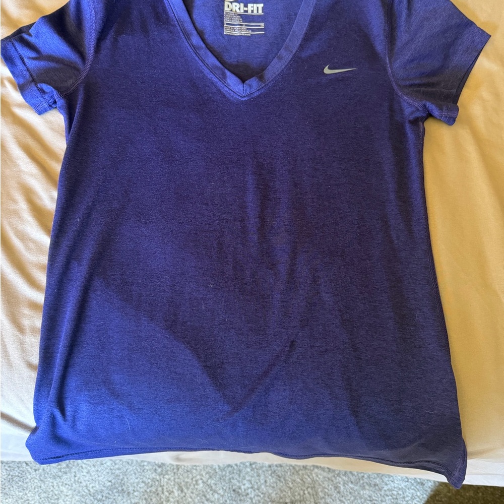 Nike Purple Dri-FIT V-Neck Short Sleeve Tee